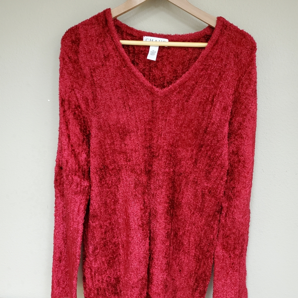 Chaus Eyelash V-neck Sweater
